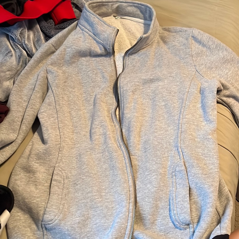 Grey jacket jacket with black details